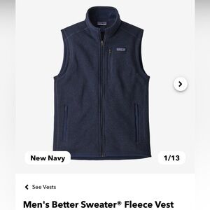 Men’s size large Patagonia Better Sweater vest
